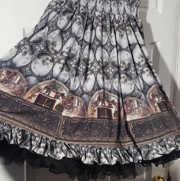 Gorgeous reversible romantic authentic gothic lolita skirt - Picture 4 of 6